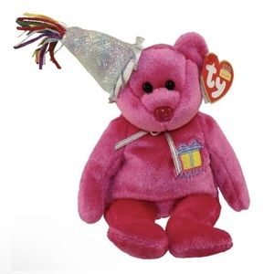 TY Beanie Baby - JANUARY the Teddy Birthday Bear (w/ hat) (9.5 inch) - MWMT's
